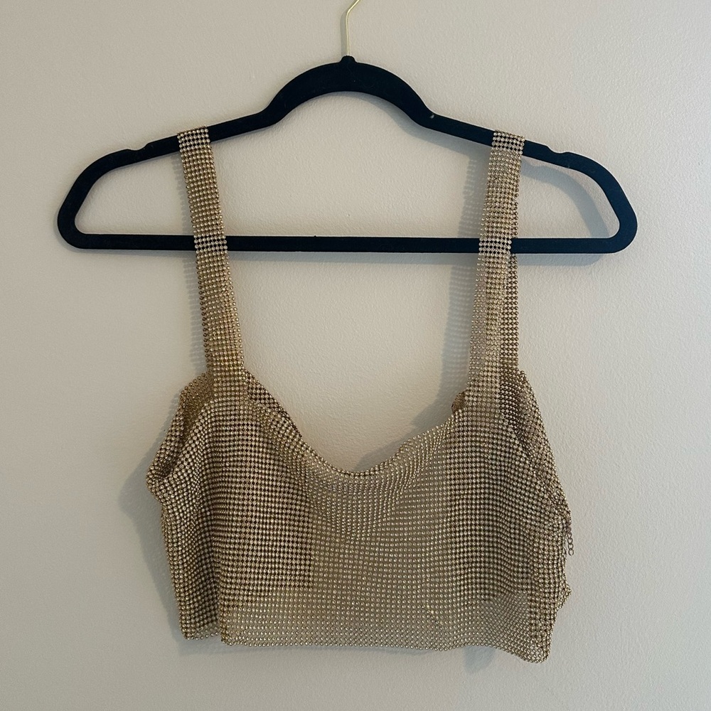 Gold Sequin Chain Top